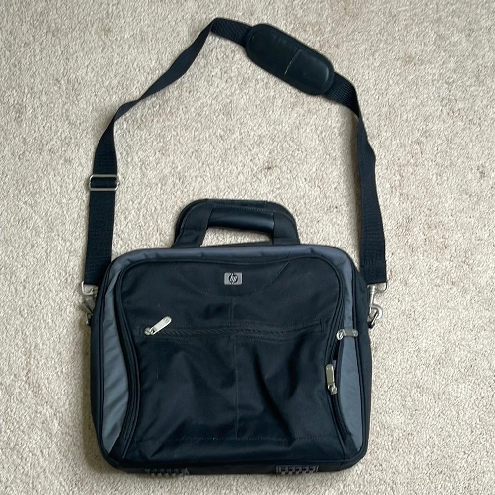 HP Black Laptop Bag with Adjustable Strap and Durable Fabric